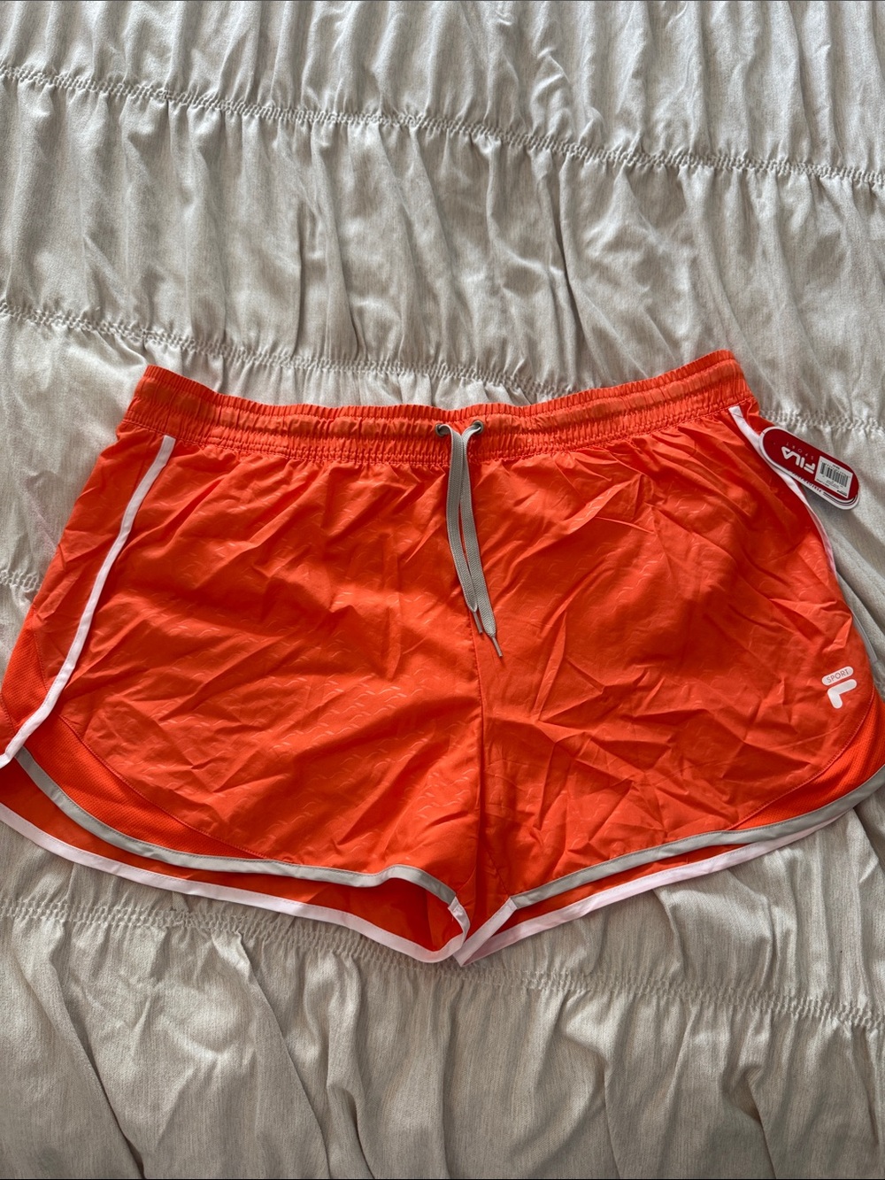 Fila Orange Athletic Women's Running Shorts with White Trim - NWT, new with tags